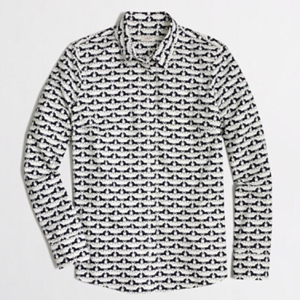 J. Crew Horse Print Button Down